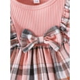 thumbnail image 5 of KelaJuan Baby Girls Dress Christmas Clothes Plaid Patchwork Crew Neck Long Sleeve Dress Fall Fashion Casual Princess Dress with Headband, 5 of 6