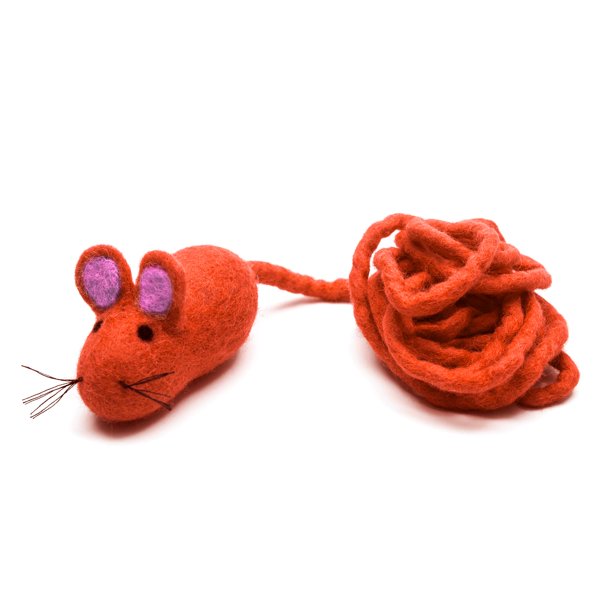 Glaciart One Felt Mouse Cat Toy - Suave enriquecimiento difuso 100% lana natural - Juego interactivo de juguetes para gatos con hierba gatera - Seguro para mascotas Tintes de colores sin AZO - 100 de