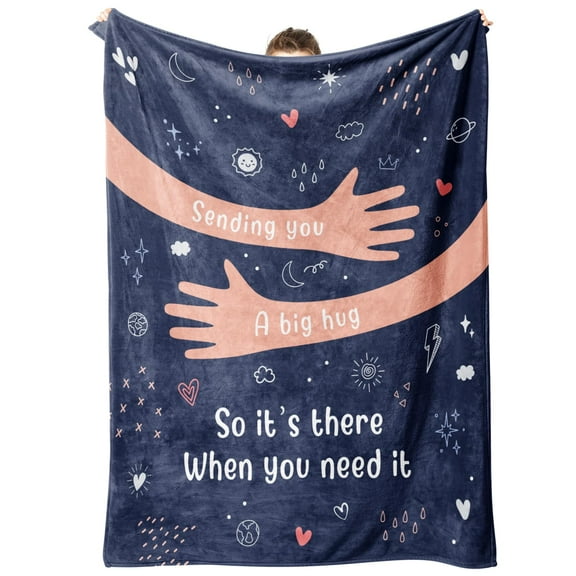 Get Well Gifts for Women Men, Hug/Healing Blanket, Thinking of You/Cancer Care/Sympathy/After Surgery Gifts for Friends, Sister, Coworker, Soft Throw Blankets 50'' x 60''