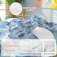 thumbnail image 4 of Abstract Watercolor Duvet Cover Set Queen Size Blue Flower Floral Soft Lightweight Comforter Covers 4 Piece Bedding Set with 1 Duvet Cover 1 Bed Sheet & 2 Pillow Shams, 4 of 8
