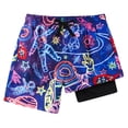 thumbnail image 4 of Toddler Boy Swimsuit Kids Boys Expression Print Beach Shorts Bathing Suits for Girls Purple 7-8 Years, 4 of 4