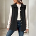 thumbnail image 6 of Idoravan Womens Vest Button Up Women'S Fashion Solid Color Sleeveless Casual Lapel Button Down Corduroy Sleeveless Tops, 6 of 9