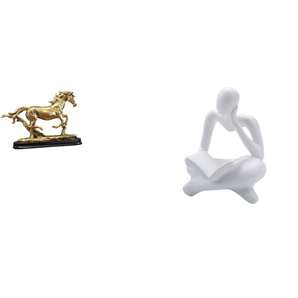 Figura de caballo,Escultura de caballo en miniatura coleccionable,Estatua de animal de adorno de caballo de resina para decoración del hogar,Figura de lector abstracto,Estatua de pensador