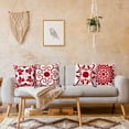 thumbnail image 4 of Funda de almohada con decoración geométrica de cártamo, juego de 4 fundas de almohada cuadradas de cártamo de primavera abstracta, 4 of 5