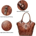 thumbnail image 6 of CoCopeanut Faux Leather Tote Bag for Women Top Handle Handbag Large Capacity Shoulder Bag Fashion Crossbody Bag Retro Purse, 6 of 7