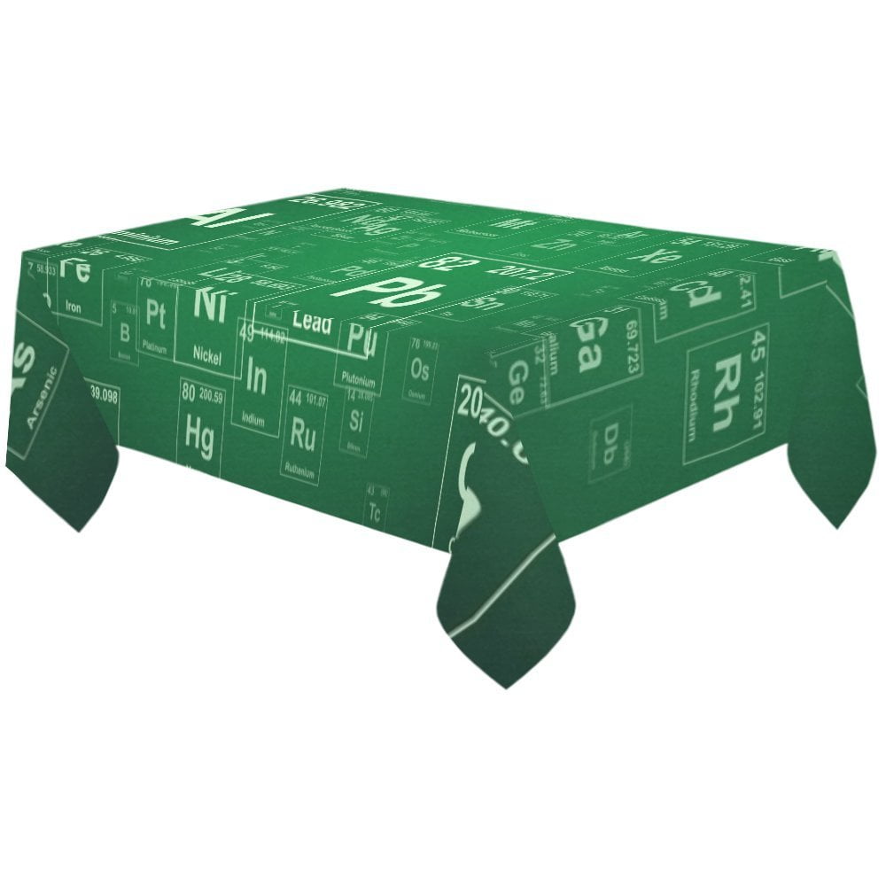 MYPOP Tablecloth Cover Education Periodic Table of Elements Home Decor 60x120 In, Student Child