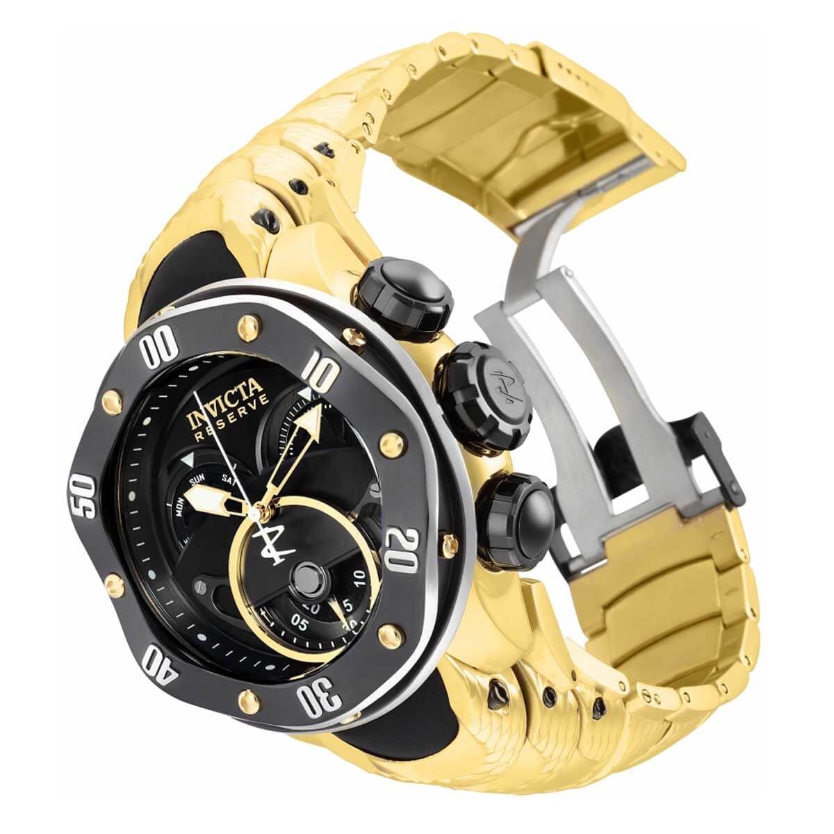 INVICTA おしゃれ 腕時計 インビクタ インヴィクタ Invicta Reserve Kraken Swiss Chronograph  Black Steel 54mm Watch New
