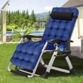 thumbnail image 5 of Bronkige Foldable Zero Gravity Chair with Removable Cushion, Support 440lbs for Poolside Beach, Adjustable Patio Reclining Chair with Headrest & Cup Holder, Folding Adult Chair for Indoor Outdoor, 5 of 8