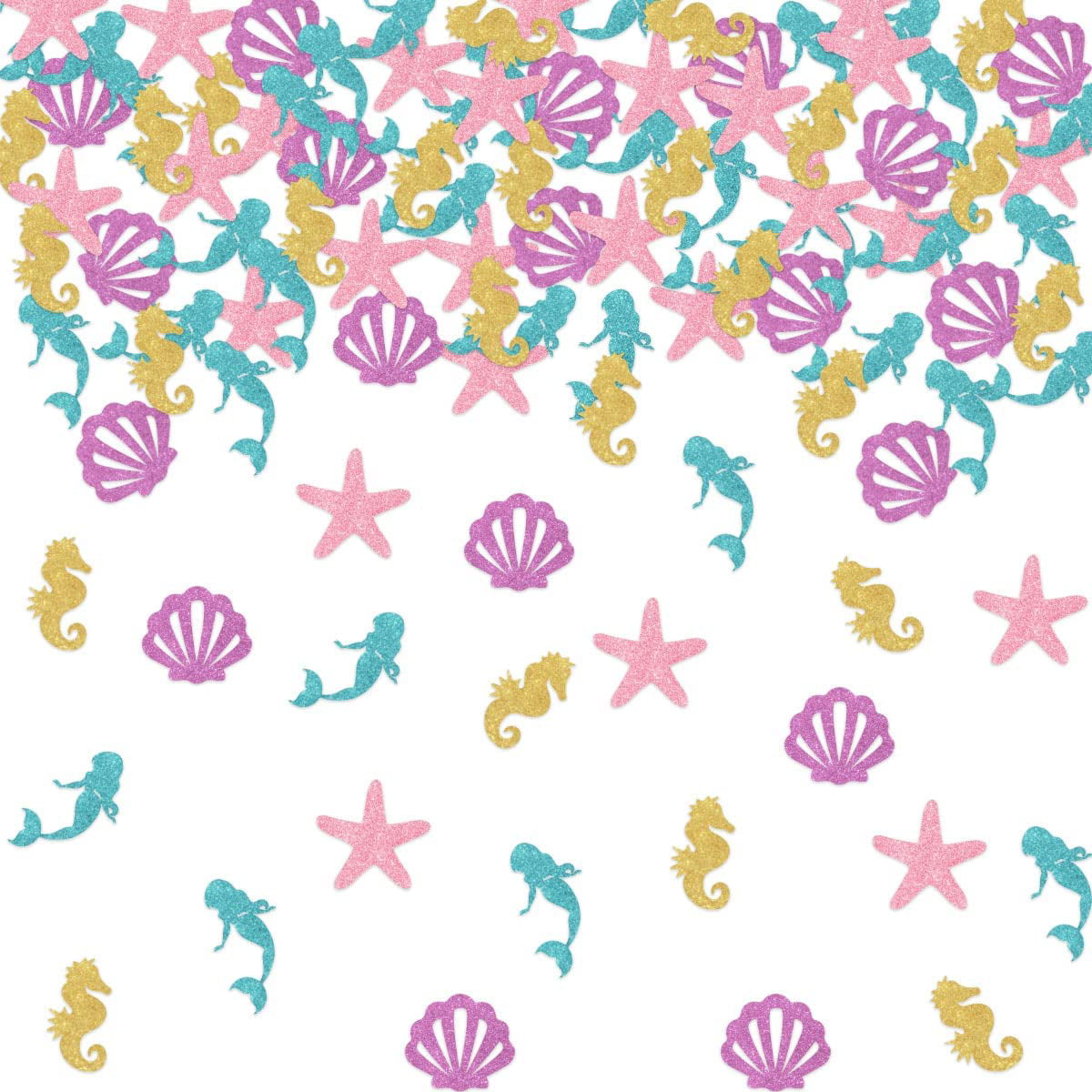 100pcs Corlorful Confetti for Mermaid Theme Baby Birthday Party Corlorful Cute Confetti Decoration Mermaid Confetti 