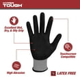thumbnail image 4 of Hyper Tough Performance Grip Gloves, ANSI, Nitrile, Nylon, Spandex, Gray, Large, 4 of 12