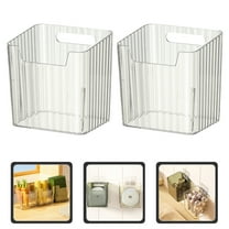 WHAMVOX Refrigerator Storage Boxes 2Pcs for Fridge Accessories in Grey and Plastic