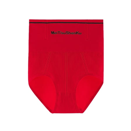 REALiKUN Butt Lifter Panties Women High Waist Body Shaper Waist Cincher Panty Girdle Underwear Red XL