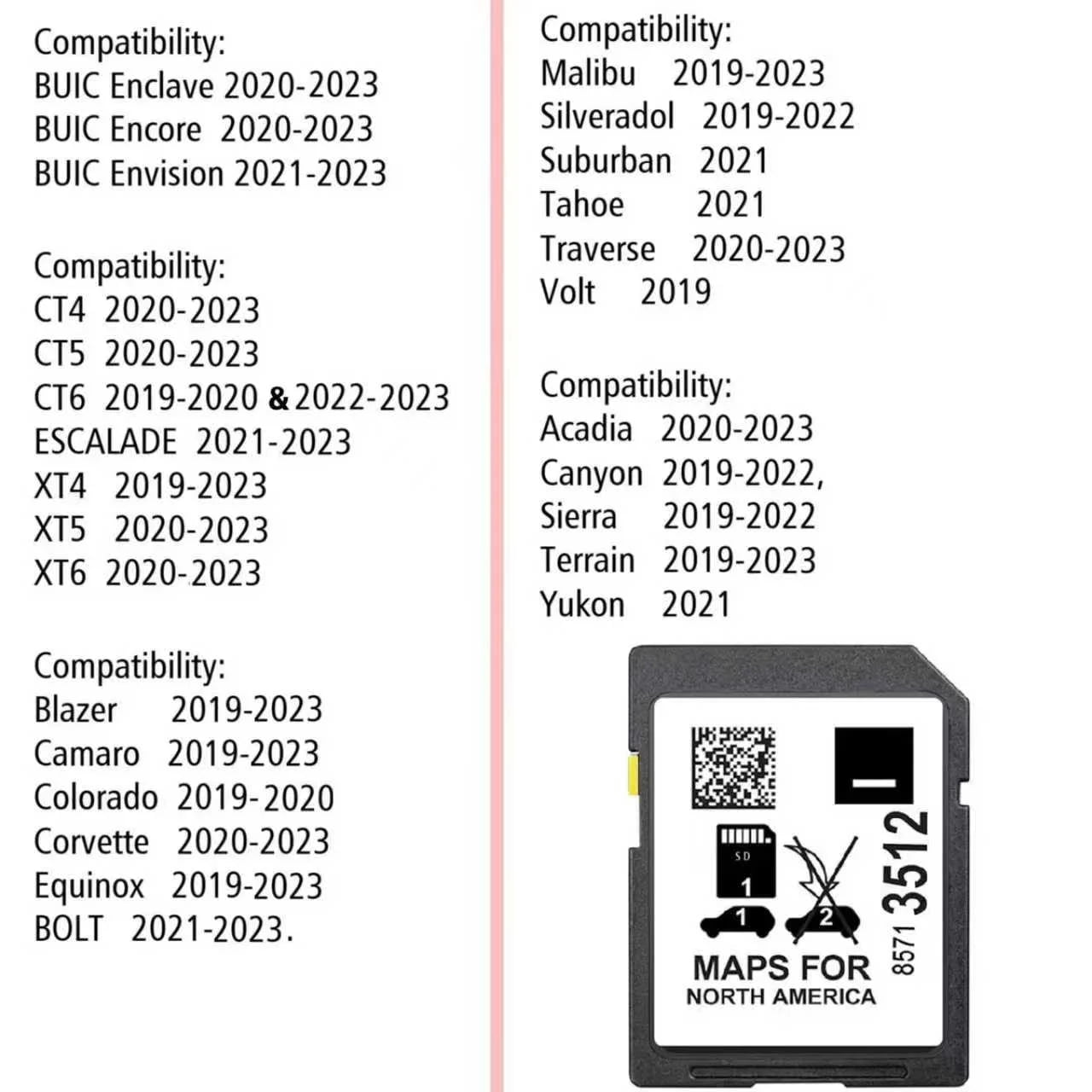 Latest 85713512 Navigation SD Card Fits GMC Cadillac Chevry Buick 2019-2023 Enclave Encore Envision CT4 CT5 XT6 Escalade Camaro Colorado Corvette Silverado Suburban Acadia Tahoe Canyon Yukon Sierra