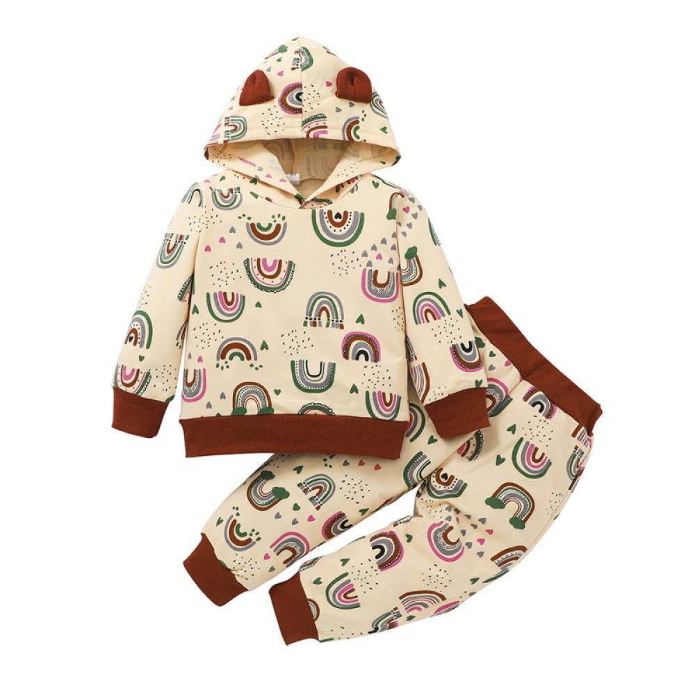 3PCS Newborn Toddler Baby Girls Outfits Clothes Hoodie Top+Pants+Headband Set Cs 