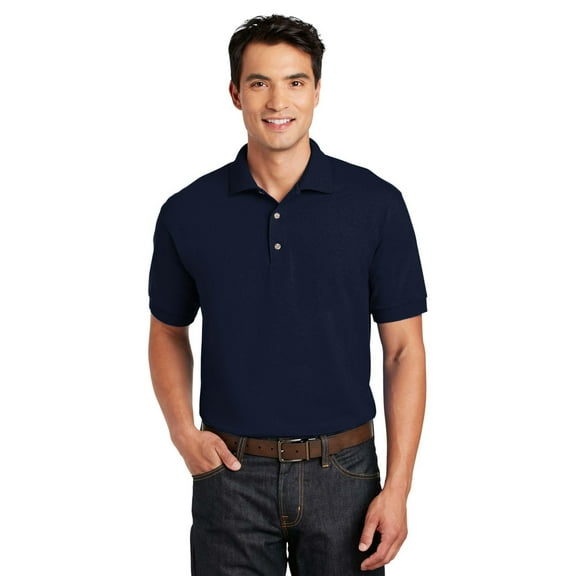 Tultex Sport Pique Polo Shirt for Men GR40  Essential Short Sleeve Tee in Navy, S