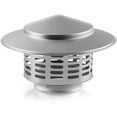 thumbnail image 1 of Tian Qi Bouchon de Cheminée Rond 3 Pouces, Couvercle de Cheminée en Acier Inoxydable 304 avec Écran, Bouchon de Cheminée pour Tuyau de Poêle, Argent, 1 of 5