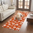 Red Rustic Long Rug Hallway Runner Rug 2x6ft Rustic Red White Dog Paw Washable Runner Rug ...