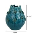 thumbnail image 5 of Remi Flower Vase, Decorative Aqua Blue Ceramic w Floral Motifs 11 Inch, 5 of 5
