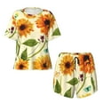 thumbnail image 4 of Lsque Sunflowers And Butterflies Women's Short-Sleeved Pajama Set - 2 Piece Soft and Lightweight Sleepwear Set-Medium, 4 of 9