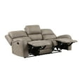 thumbnail image 3 of Patsy 85 Inch Manual Double Recliner Sofa, Brown Tufted Back Microfiber, 3 of 6