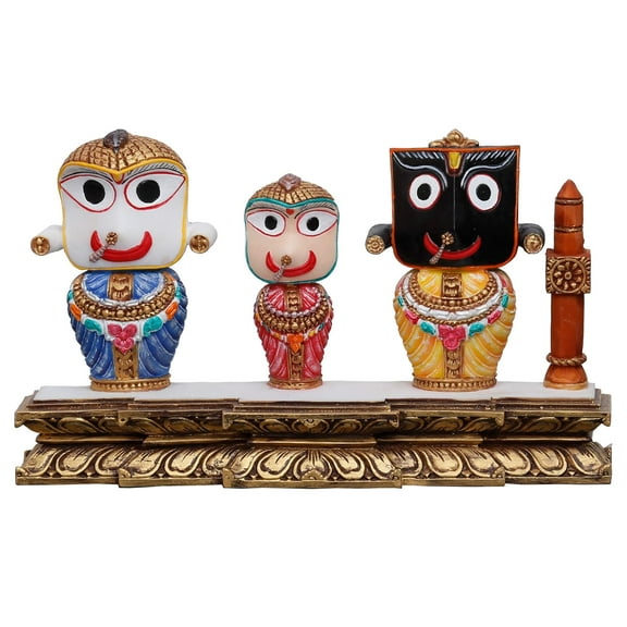 Sri Krishna Culture- Large Jagannath Swami Idol On Heavy Base-Hindu God and Goddess Idol/Statue/Murti/Figurine(10"x2.5"x6")-Polyster Resin-Multicolour