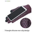 thumbnail image 4 of BadPiggies Winter Warm Texting Gloves Touchscreen Anti-Slip Knit Thermal Soft Lining Elastic Cuff Gloves for Women Men (Women, Black), 4 of 10