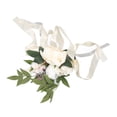 thumbnail image 4 of Arreglo artificial para bodas, ceremonias de hotel, decoración floral para sillas forjadas en gasa de color blanco lechoso, 4 of 8