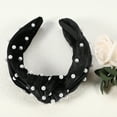 thumbnail image 7 of Unique Bargains Velvet Hair Headband Faux Pearl Knotted Headband for Women Girl Black 6.69"x4.72"x1.38" Wide Headband, 7 of 7