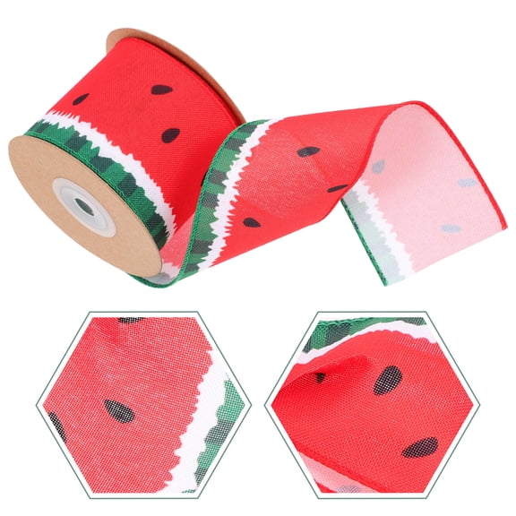 Milisten Multi-Color Watermelon Pattern Ribbon for Crafts, Sewing, Wrapping, and Handmade Project Decoration