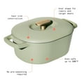 Beautiful 6 Quart Enamel Dutch Oven, Sage Green by Drew Barrymore