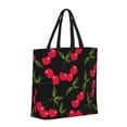 thumbnail image 2 of Sigee Cherry Print Large Capacity Zippered Tote Bag - Durable, Stylish and Versatile for Everyday Use, 2 of 9