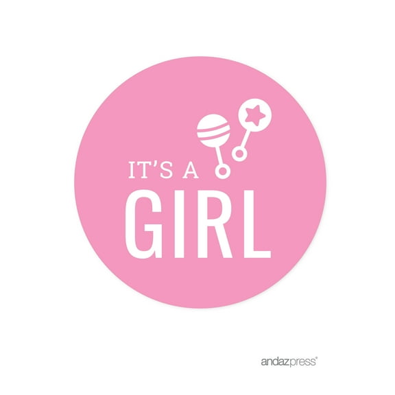 Bubblegum Pink Chevron Baby Shower Paper Straw with Toppers DIY Party Favors Kit, 20-Pack