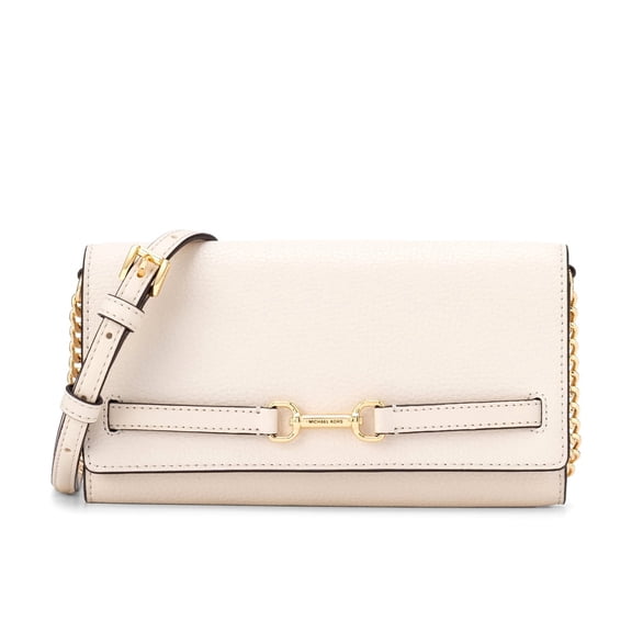 Michael Kors Women's Carson Large Pebbled Leather Convertible Crossbody Bag (Light Cream)
