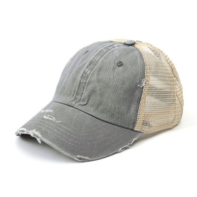 Men\u0026Women Adjustable Ponytail Cap Messy 