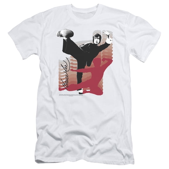 Bruce Lee Kick It S/S Adult 30/1 T-Shirt White