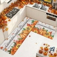 thumbnail image 4 of Uutvery Fall Door Mat Outside Fall Pumpkins Kitchen Mats Set of 2 Orange Hello Pumpkin Autumn Pumpkins Floral Leaves Low-Profile Non Slip Absorbent Kitchen Mat Rugs for Farmhouse Home Porch Decor, 4 of 7