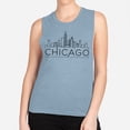 thumbnail image 2 of Skyline Chicago Illinois Women's Muscle Tank Medium Stonewash Denim, 2 of 5