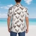 thumbnail image 4 of Sikiie Chickens Print Men's Hawaiian Shirt, Summer Beach Button Pocket Short Sleeve T-Shirt,X-Large, 4 of 7