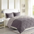 thumbnail image 4 of Noaman Twin/Twin XL Reversible Down Alternative Comforter Set with 3M Scotchgard, Diamond Quilting, Grey, Includes 1 Comforter and 1 Sham, 4 of 10