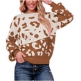 thumbnail image 2 of Aujourd'hui Réduction! Aqestyerly Cardigans à Capuche pour Femmes Pull Ample à Blocs de Couleur Col Rond, 2 of 6