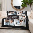 thumbnail image 3 of Best Mom Ever Custom Blanket with 5 Photos Personalized Picture Blanket Customized Gifts for Mom Grandma for Birthday Mother's Day Christmas, 15 Colors Available, 32"x48" Blankets, 3 of 5