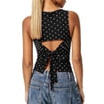 thumbnail image 4 of WEIWEN Spaghetti Strap Tank Top for Women Sleeveless Ribbed Knit Vest Shirts Slim Fit Summer Going Out Camisole Womens Tank Tops Black, M, 4 of 7