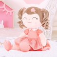 thumbnail image 6 of Gloveleya 16 " Girls' Curly Hair Plush Doll, Orange Dress, 6 of 7