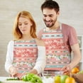 thumbnail image 3 of Pink Pioneer Flower Striped Pattern Apron-Garden Aprons for Women with Pockets-Cotton Linen Waterproof Kitchen Cooking Gardening Aprons Adjustable for Kitchen,Cooking,BBQ and Salon 33x27 Inch, 3 of 7