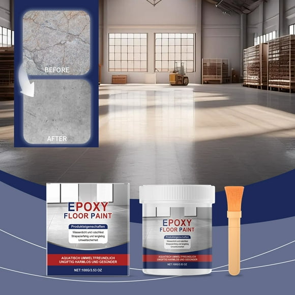 High-Glossceramic Tile Effect Epoxy Floor Coating Waterproof Water-Based Epoxy Floor Paint Non-Slip Wear-withstand Long-Lasting Garage Floor Paint Ceramic Paint