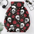 thumbnail image 5 of Grblisyd Halloween Hoodies For Teen Girls Long Sleeve Skeleton Floral Print Cute Hoodie Lightweight Y2k Fall Oversized Hooded Sweatshirt, 5 of 5