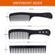 thumbnail image 2 of Juego de peines de peluquería, peines de dientes anchos, cepillo de carbono antiestático resistente al calor, peine para desenredar cabello largo, húmedo o rizado, 3 piezas negras, 2 of 5
