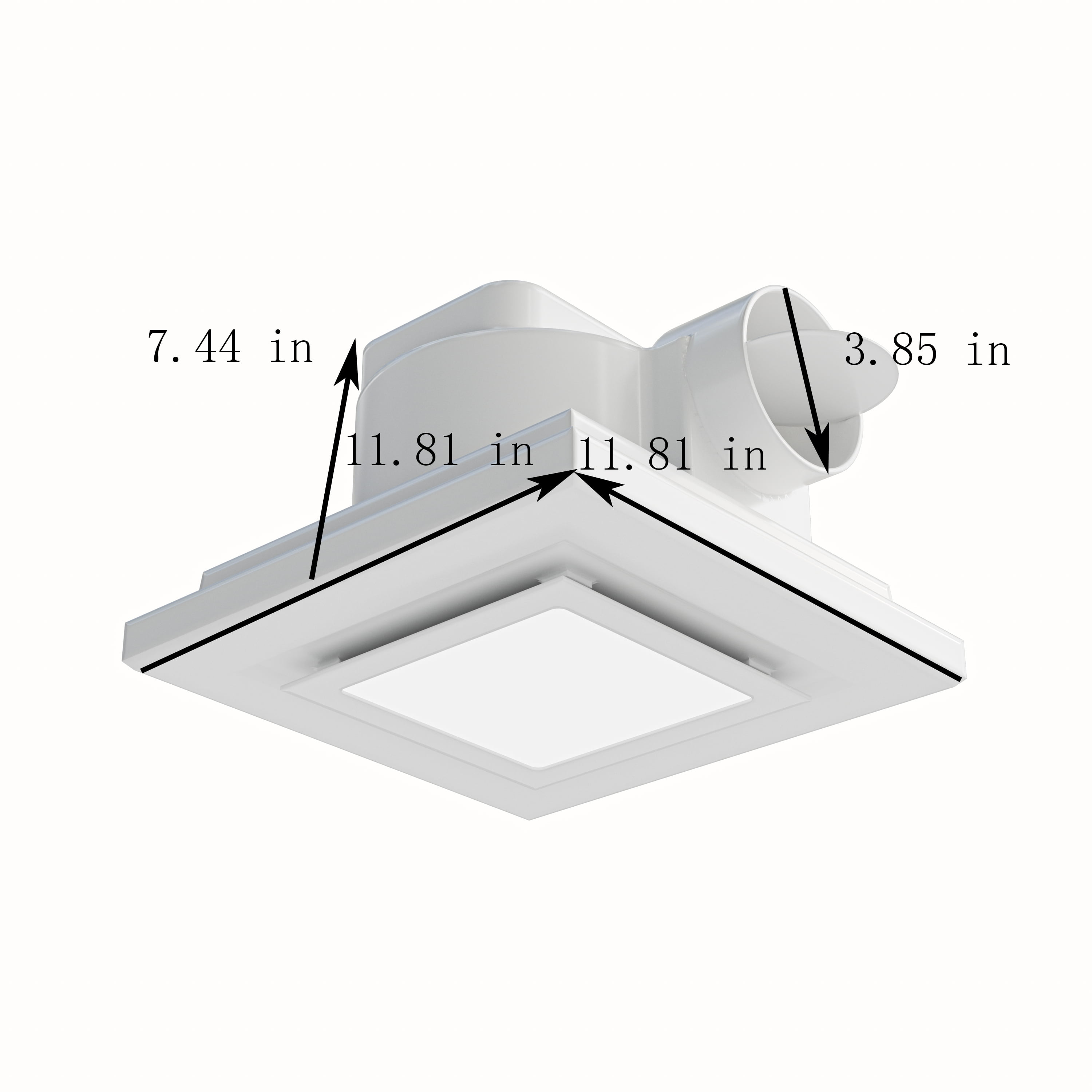 Bathroom Exhaust Fan with LED Light Square Quiet Modern Ceiling Mount  Ventilation Fan Combo for Shower/Toilet/Office - Walmart.com