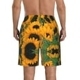 thumbnail image 3 of Bixox Men's Sunflowers printing Casual Classic Fit Short Summer Beach Shorts, 3 of 6
