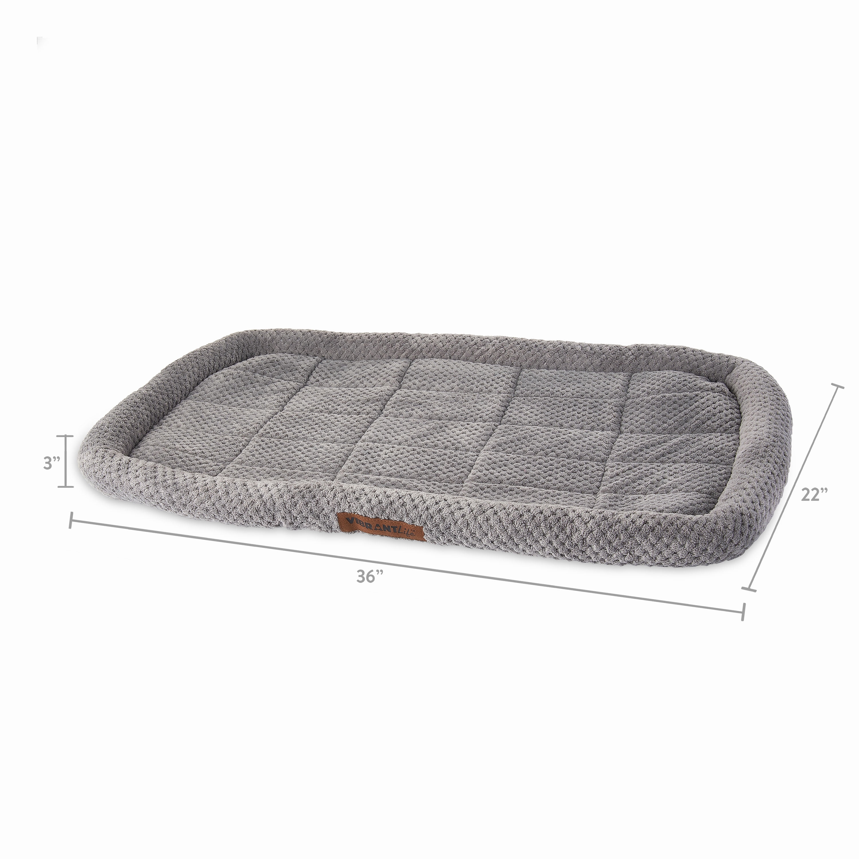 furrybaby Dog Bed Mat Soft Crate Mat with Anti-Slip Bottom Machine Washable  Pet Mattress for Dog Sleeping (XL 48x30'', Grey Mat)